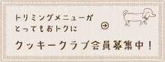 トリミングメニューが とってもおトクに クッキークラブ会員募集中！